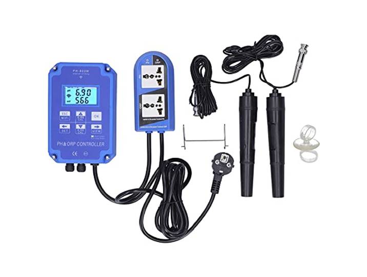 PH-803W 2 in 1 Digitaler PH Redox Controller Säure-Alkali-Controller Wasserqualitäts-Überwachungswerkzeug 14,00pH / 1999mV für Aquarien Hydrokultur(EU Plug250V)