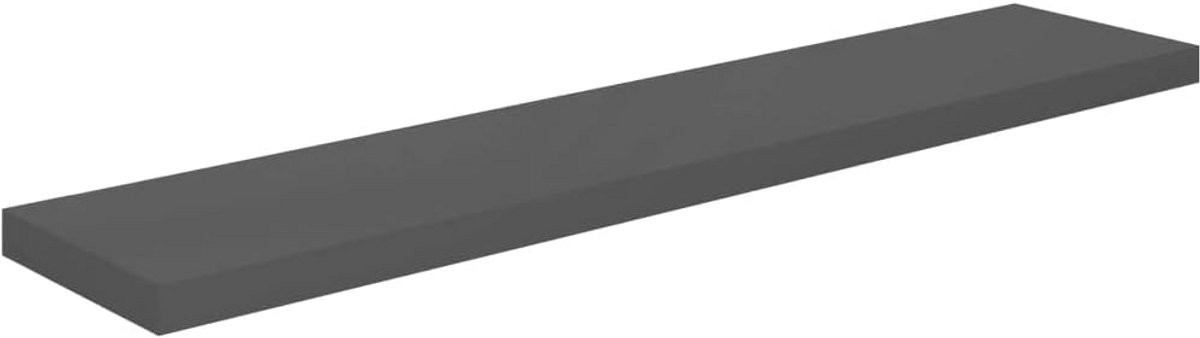 Set van 4 Zwevende Wandplanken Hoogglans Grijs MDF