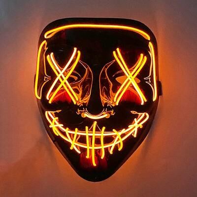 Inspired Living Neon Glow LED Purge Mask Wireless Light Up Halloween Cosplay Mask 6