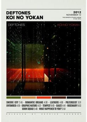 Inspired Living Deftones Album Cover Canvas Wall Art Around The Fur Music Band Poster Print 50x70cm Unframed 5