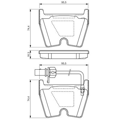 BOSCH Bremsbelagsatz, Scheibenbremse 0986494216 für LAMBRETTA Audi VW