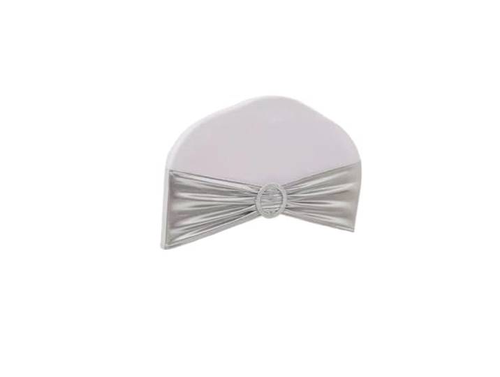 Stuhlschleifen für Hochzeiten 10/50/100pc Hochzeit Stuhl Dekoration Schärpen Bogen Shiny Metallic Knoten Bands Krawatte Mit Runde schnalle for Party Bankett(Silver,50pcs)