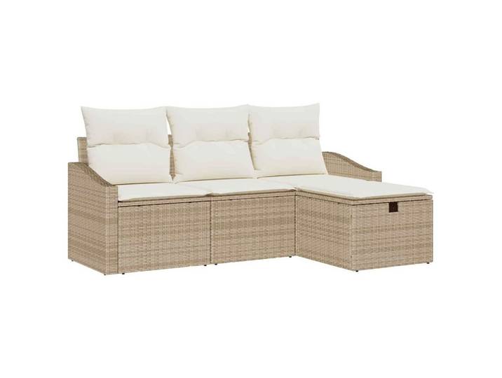 vidaXL Gartenlounge-Set Sofa Set 4 stk. Poly-Rattan, (4-tlg)
