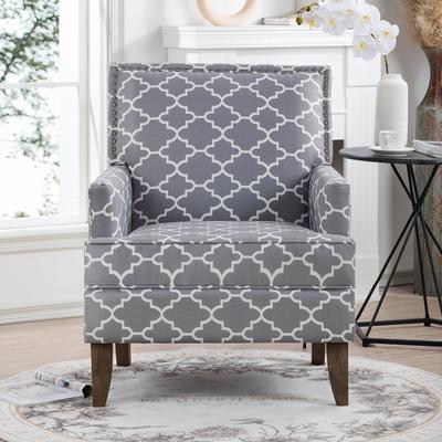 GDFStudio - Bella Modern Accent Chair for Living Room with Birch Legs and Comfortable Fabric Upholstery