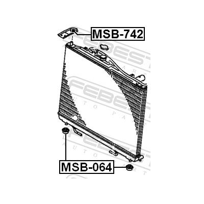 FEBEST Lagerung, Kühler MSB-064 für MITSUBISHI