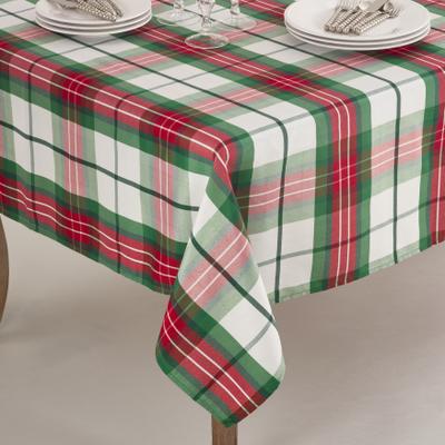 Saro Lifestyle Vernor Collection Plaid Design Holiday Tablecloth
