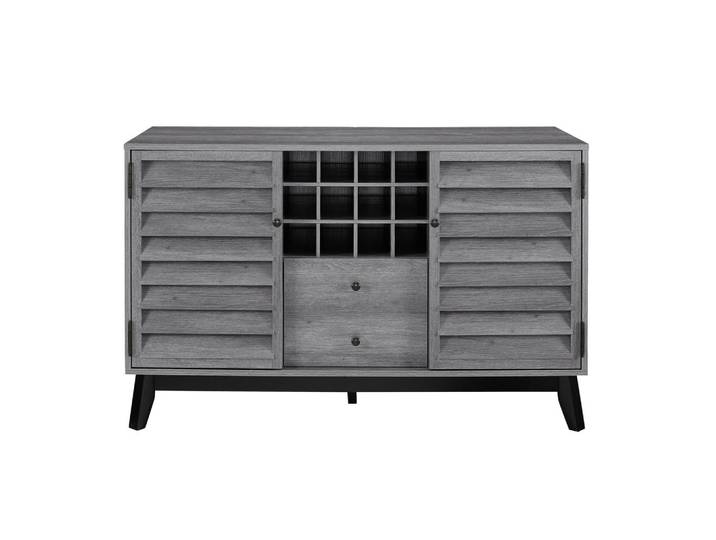 Weinregal, Grau, 120x76x48 cm, Holzwerkstoff, 1 Fach, Modern, MID.YOU