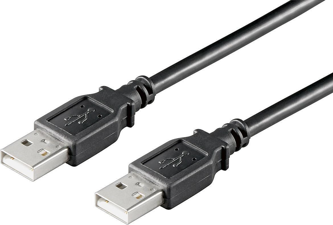 MicroConnect USB-A naar USB-A kabel, USB 2.0, 0,5 meter, zwart