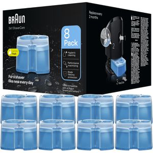 Braun Braun Reinigungskartuschen 3in1 ShaverCare CCR 8, für  Reinigungsstation Series 3 bis 9, 8 Stück
