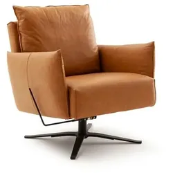 SCHÖNER WOHNEN-Kollektion Sessel Lineo Leder Braun Cognac