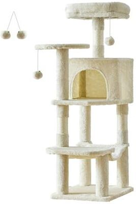 Uplifted Finds Premium 44 Inch Tall Multi Cat Climbing Tower beige