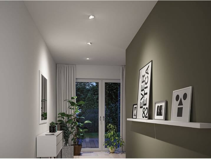 Plafonnier LED encastrable Ø 10cm Blanc/Blanc Aluminium brossé LED Module LED