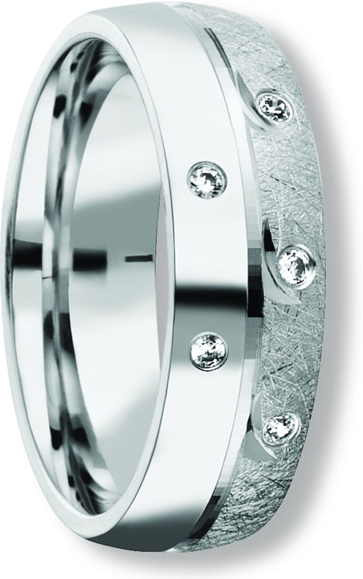 Silberring ONE ELEMENT "Zirkonia Freundschaft Partner Ring aus 925 Silber" Gr. 57, silber, Fingerringe, Damen, 57,mit Zirkonia, Silber 925 (Sterlingsilber), Silberring