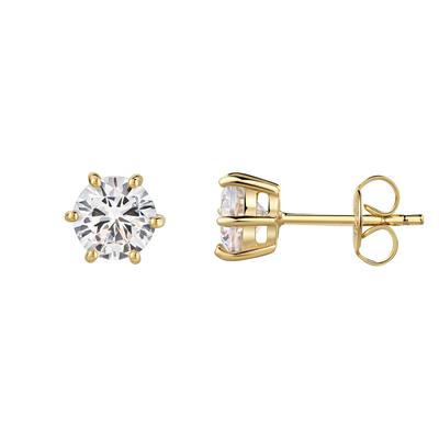 Paar Ohrstecker FIRETTI "Schmuck Geschenk Silber 925 Ohrschmuck Ohrringe Solitär" Gr. 7, gold (gelbgoldfarben, kristallweiß, kristallweiß), Ohrringe, Damen, 7, Silber 925 (Sterlingsilber), mit Zirkonia (synth.)