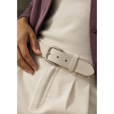 Ledergürtel H.I.S, Damen, Gr. 125, beige (cremeweiß), Rindsleder, unifarben, Basic, Gürtel Ledergürtel, mit H.I.S Blindprägung - NEU bis Gr. 125 verfügbar