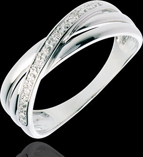 Edenly Ring Saturnduett Variation - WeiÃŸgold - 4 Diamanten