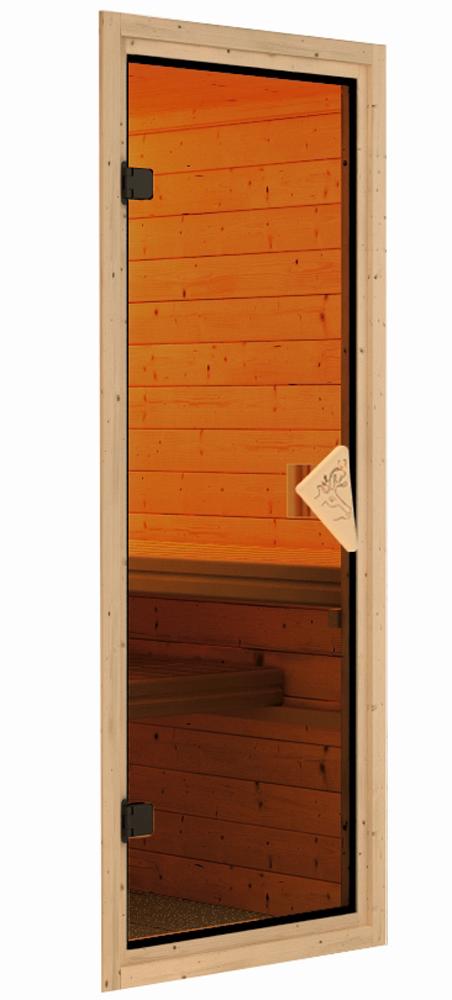 KARIBUHOLZT Sauna Türelement 38/40 mm Kabinen bronz. Ganzglas, 781*1 09231343