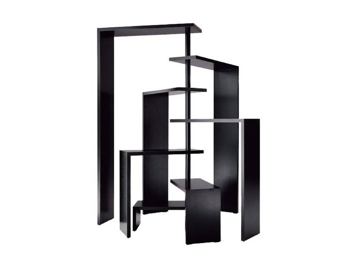 ZANOTTA meuble à étagères pivotantes JOY (7 gs noires - Medium density fiberboard)