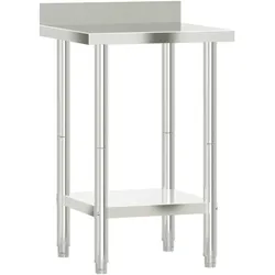 Helloshop26 - Professioneller Küchenarbeitstisch mit Spritzschutz 55 x 55 x 93 cm Edelstahl