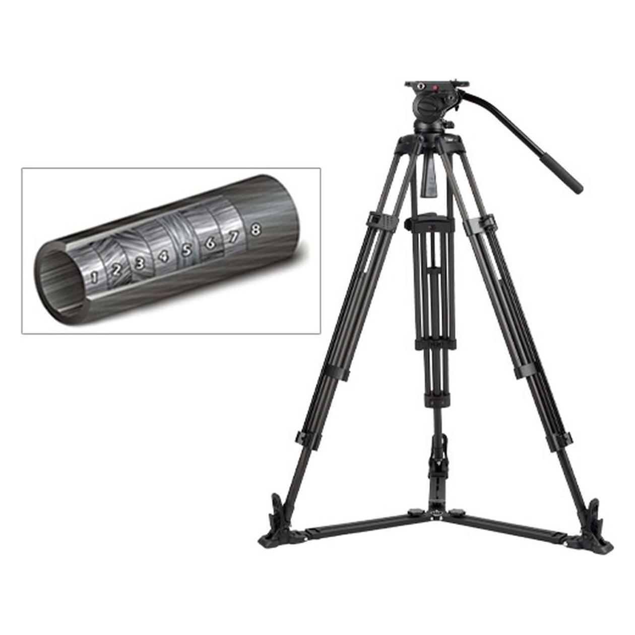 Swit TOWER150C | Carbon-fiber Camera Tripod KIT, with TH150 Fluid Video Head, Ground Spreader (Carbon) (TOWER150C)