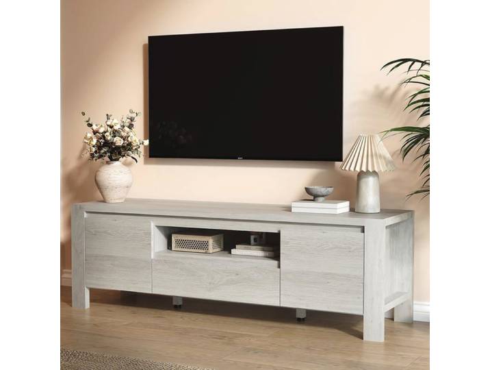 Meuble TV 160cm 70in bouleau naturel