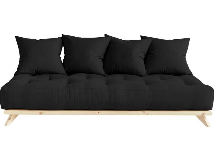 Daybett KARUP DESIGN Senza, Sofa, mit Futonmatratze, minimalistisch, massives Kiefernholz , grau (dunkelgrau, klarlackiert), B:200cm H:85cm L:90cm, Daybetten, Daybett, Handgefertigt, skandinavisches Design, vielseitig, schlichter Stil