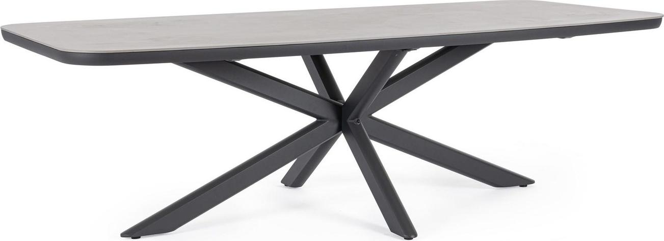 Tisch Isacco 240 x 90 x 76 cm Aluminium Anthrazit