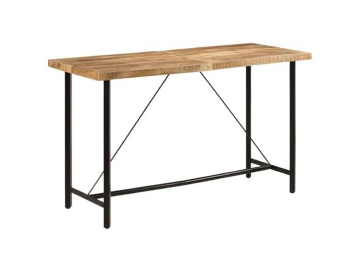 Todiikf Bartisch 180x70x107 cm Massivholz Mango Stehtisch mit Eisengestell Großer Party-Tisch aus echtem Mangoholz und stabilem Metallrahmen für Ihre Küche, Esszimmer oder überdachten Balkon.