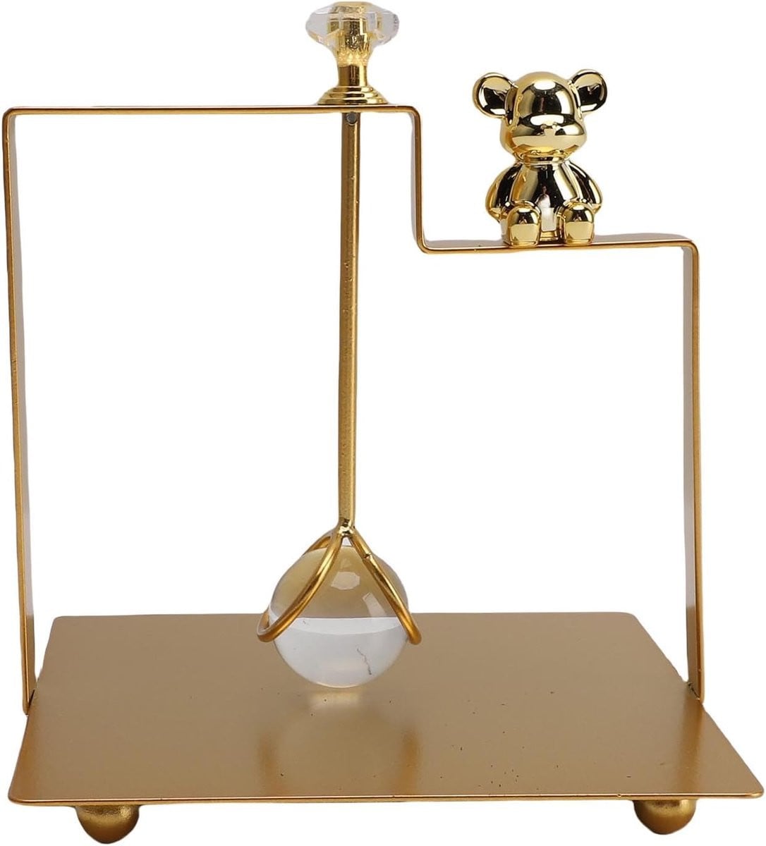 Servetdispenser Vierkant met Decoratie - Goud - IJzer - 13,5 cm