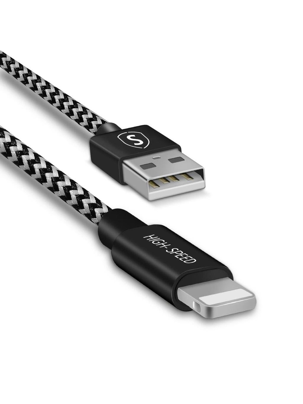 SiGN Skin Lightning Cable 2.4A - 0.25m - Black/White