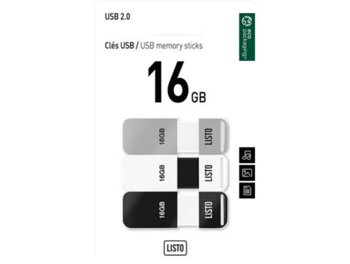 Listo - Clé Usb Tripack X 3 16go