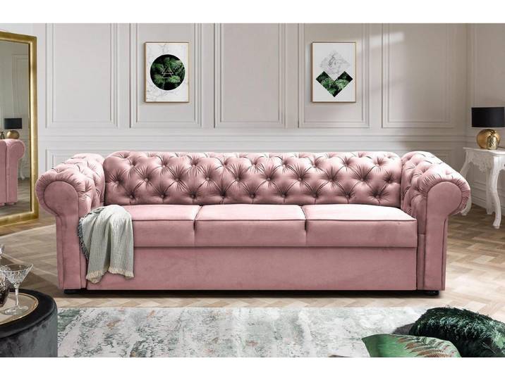 MOEBLO Chesterfield-Sofa Sofa AVIA, Couch Polstermöbel Sitzmöbel Wohnzimmermöbel 3-Sitzer-Sofa Stoffsofa, - (BxHxT): 252x82x92 cm