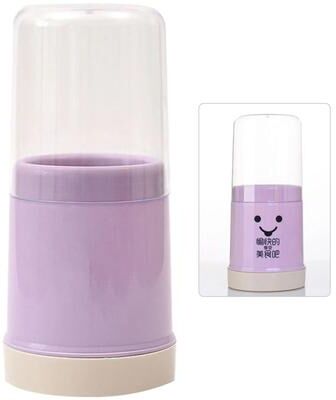 Useful Little Things Cartoon Chopstick Holder With Lid & Drain Tray Dustproof Kitchen Utensil Organizer purple