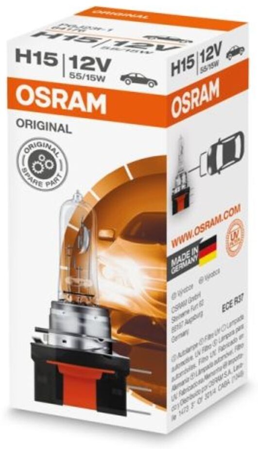 Ams-Osram Glühlampe Halogen OSRAM H15 Standard 12V, 55/15W, 1 Stück