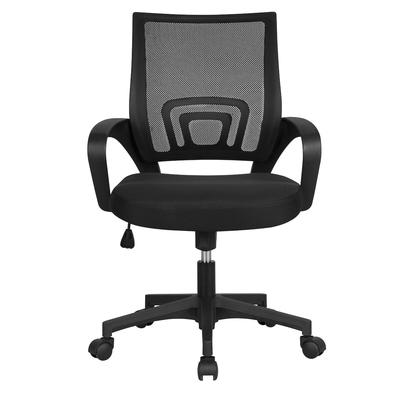 Yaheetech Bürostuhl mit Rollen Schreibtischstuhl Drehstuhl mit Wippfunktion Arbeitszimmer Schwarz