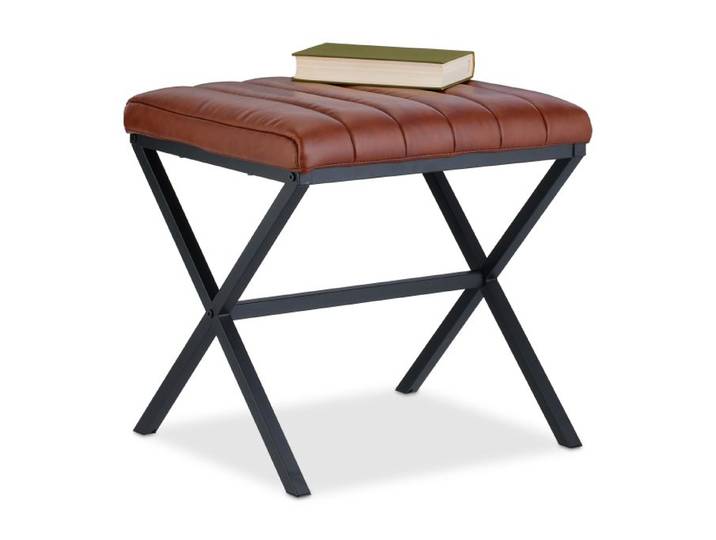 Relaxdays Sitzhocker mit Kunstlederbezug