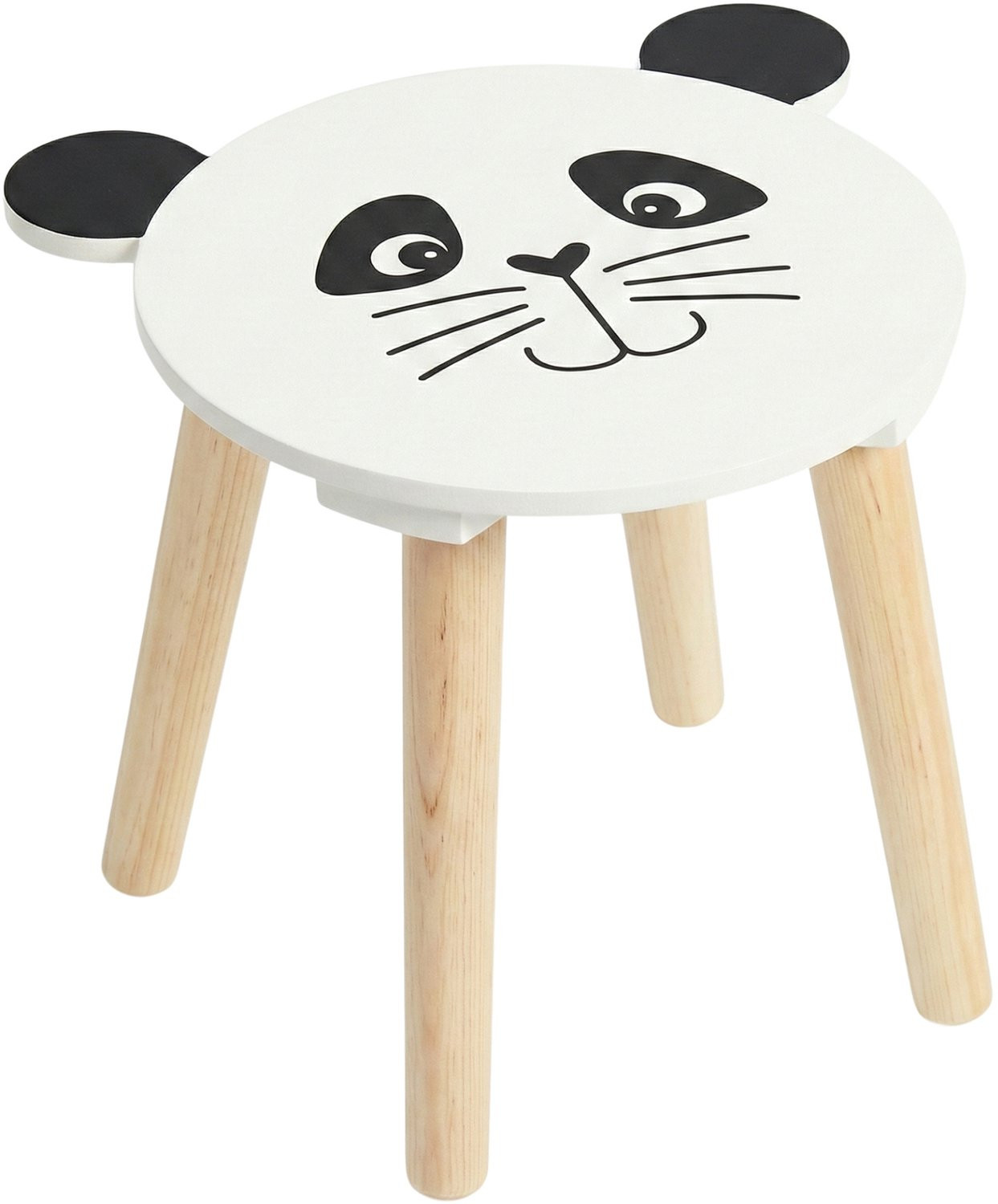 Home Styling Collection Houten kinderkruk SAFARI met dierenmotief wit - Hoogte: 28 cm