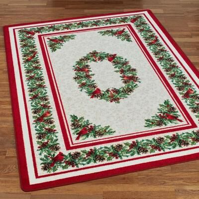 Touch of Class "Cardinal Song Rectangle Rug Red, 5'4"" x 7'8"", Red"