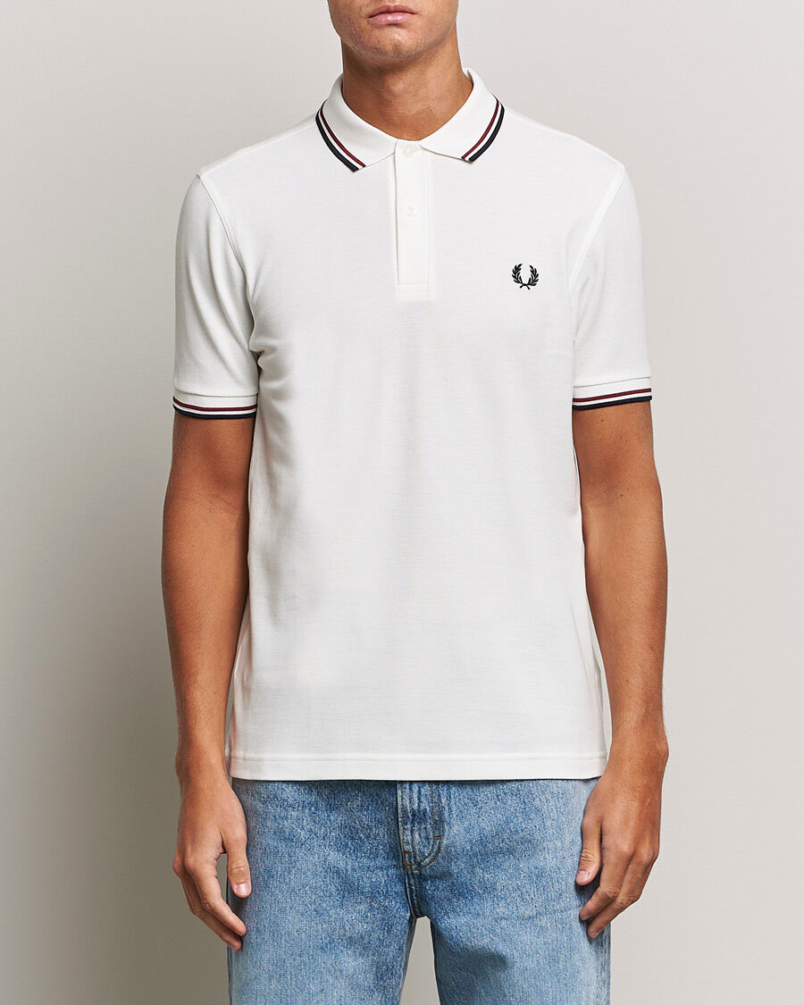 Fred Perry Twin Tipped Polo Shirt Snow White men M Hvid