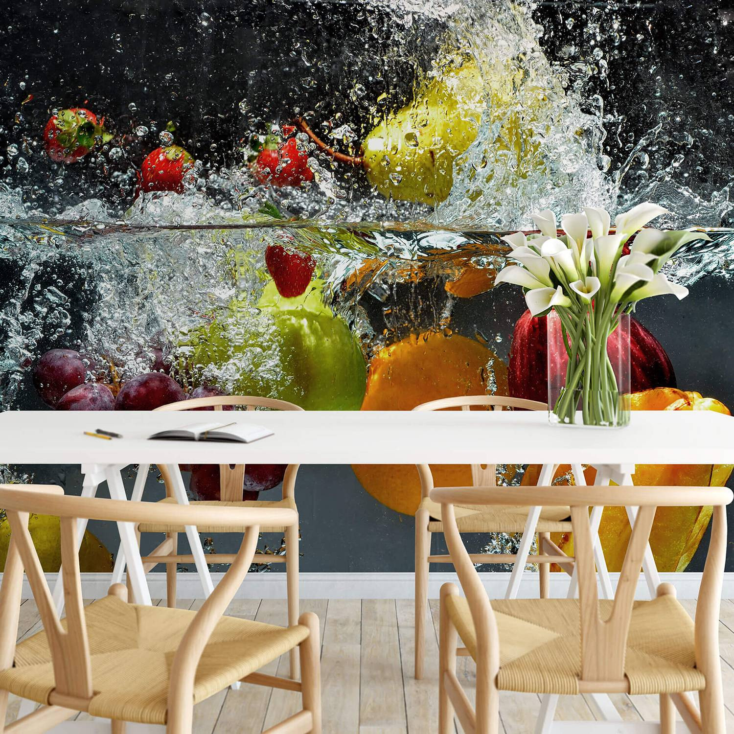 home24 Fotobehang Vers Fruit, Multicolour, 3 x 2 m