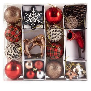 Heitmann-Deco Weihnachtsbaumschmuck 93323, 3-6 cm, Anhänger-Set aus Kunststoff, 31 Stück