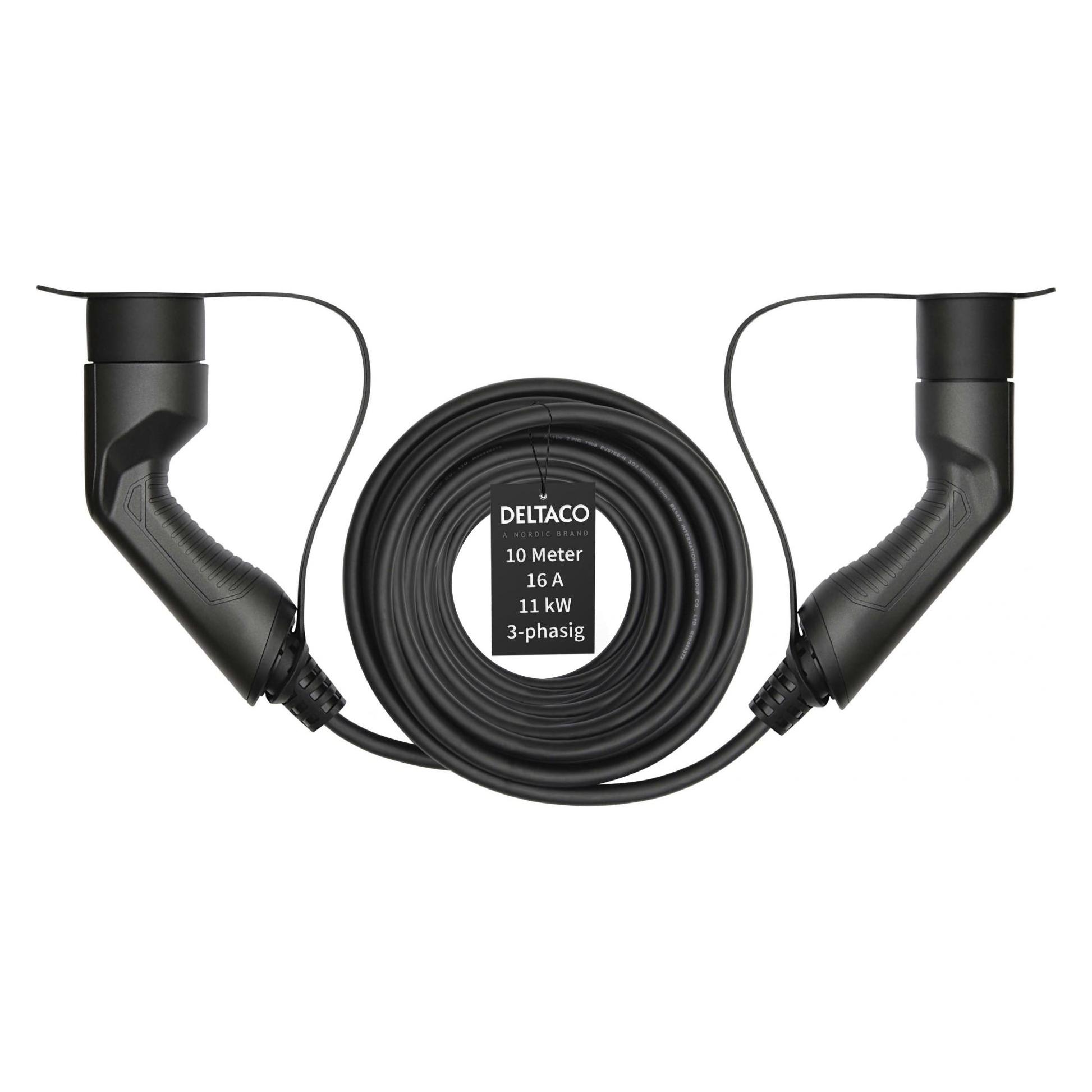 Deltaco EV-Ladekabel (Typ 2, 11 kW, 16 A, 10 m) (EV-32110)