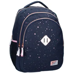 Milky Kiss Rucksack – gepolstert, 3 Fächer, rosa Punkte
