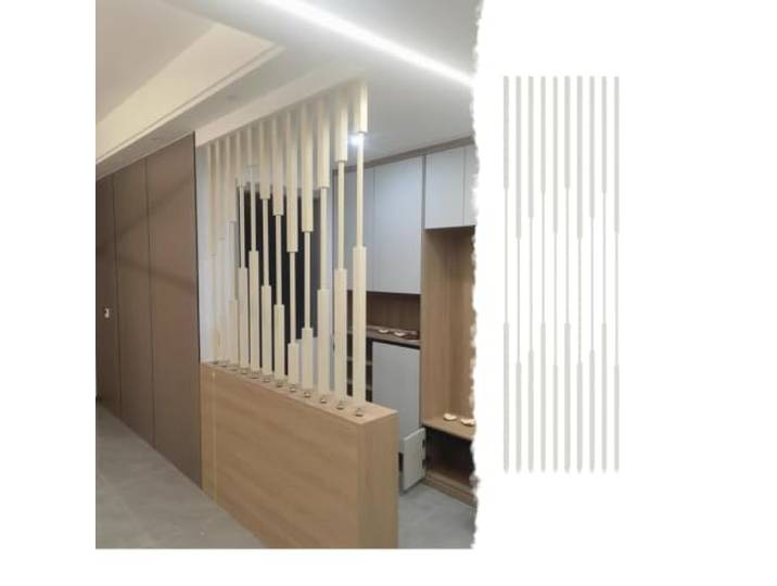 PsmpengAMZ Wall Partition Slats Room Divider Movable Cubicle Dividers, DIY Divider Post Floor to Ceiling Room Screens Partition Column(10Pcs,2ft)