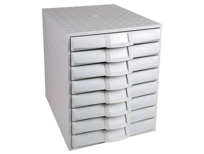EXACOMPTA Module de classement The Sytem 8 Office 8 tiroirs - Gris lumière