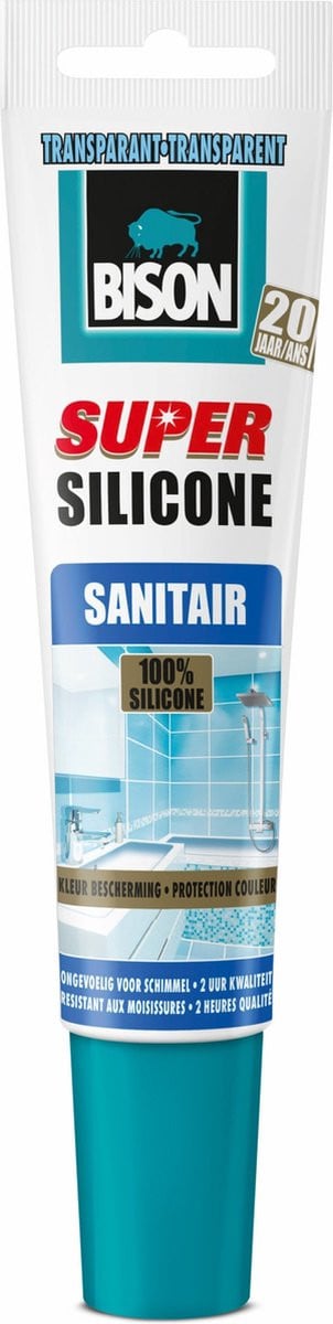 Bison Super Silicone transparante siliconenkit 150 ml voor keuken en voegen