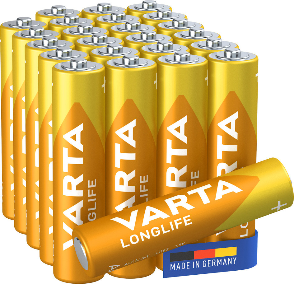 Varta Longlife Alkaline Mangaan Batterij Micro LR03/AAA, 1,5 V (24 stuks)