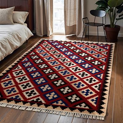 Teppich HANSE HOME "Kelim Rami", bunt (creme multifarben), B:160cm H:3mm L:230cm, Baumwolle, Wolle, Teppiche, Teppich, Wolle, Baumwolle, Natur, Handgewebt, orientalisch, Boho, traditionell