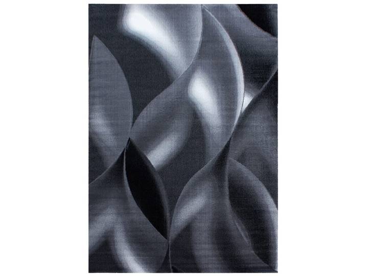 Tapis à vagues abstrait noir 80x300cm