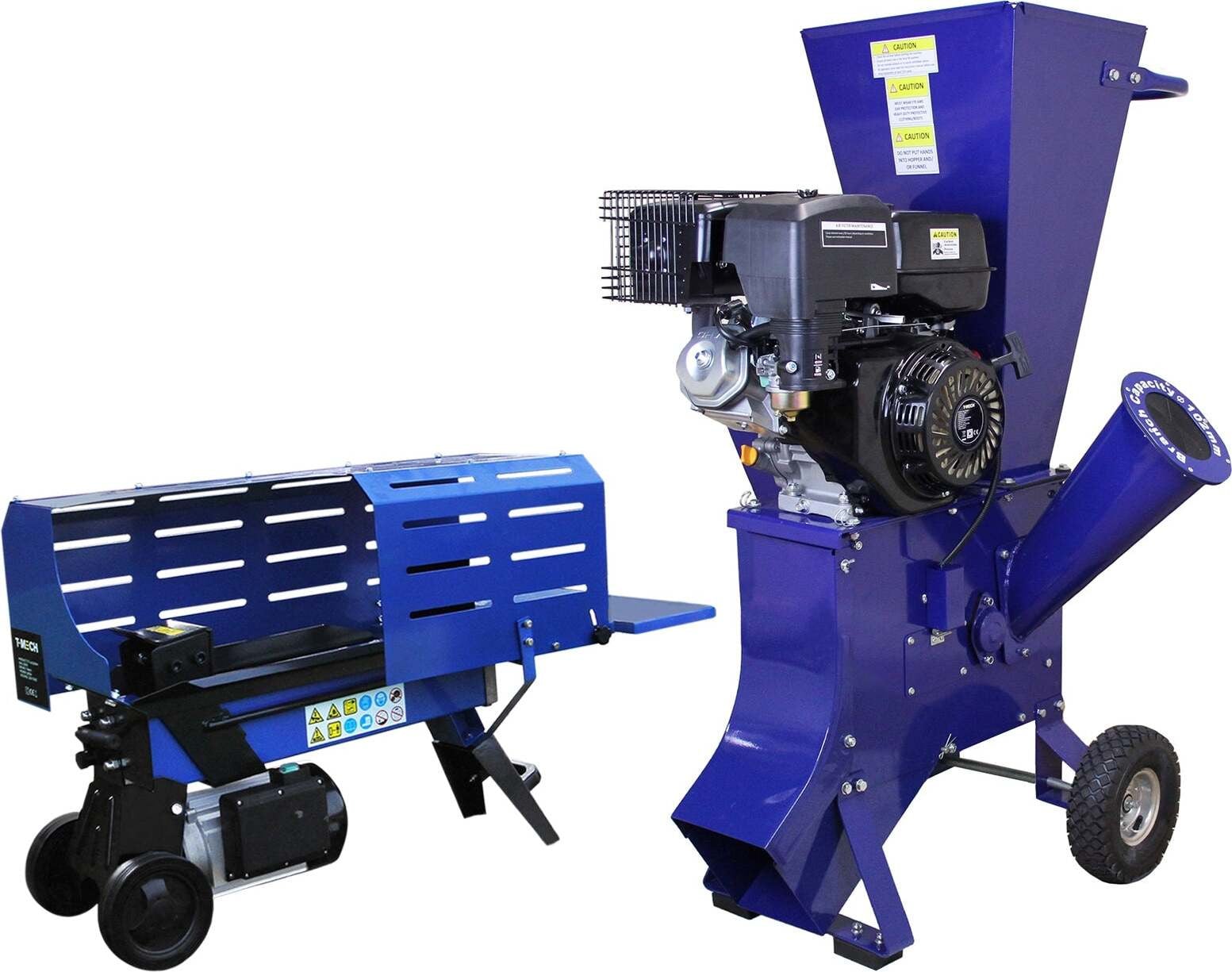 T-Mech Houtspijker 5 ton 370 mm en T-Mech Houtversnipperaar 15 pk van Monster Shop